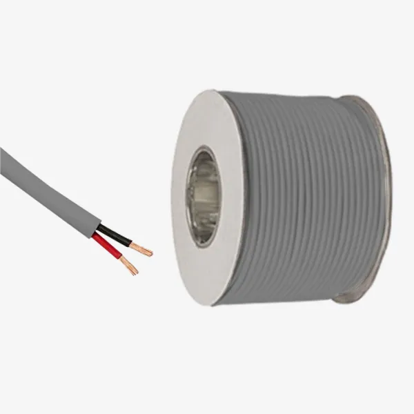 Rollo 305m | Cable 2 x AWG18 IP20 100% Cobre (Recubierto Gris EN)