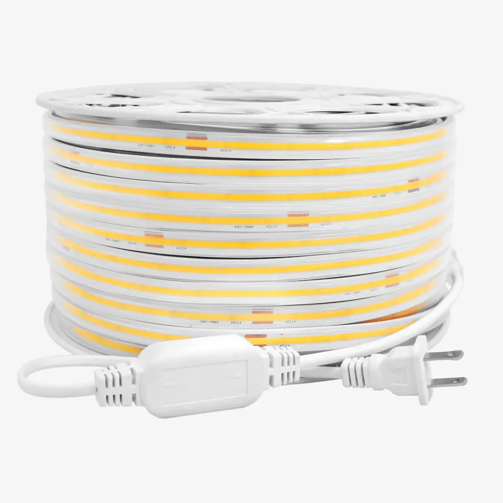 Kit 50m Manguera 288 LED/mt COB 120V  Blanco Calido 3000K IP66.Exteriores 6w/mt  (Incluye Alimentador)