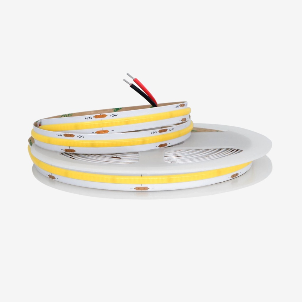 Tira 480 LED/mt COB 24V Blanco Natural 4000K 5MT IP20.Interiores 11w/mt PCB:8mm CRI+95