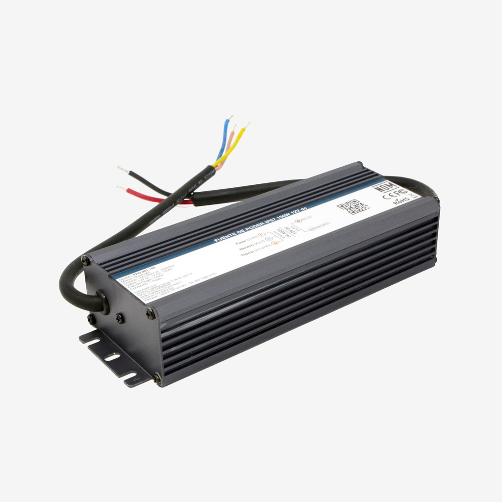 Fuente poder 12v 150w 12.5A IP67 – Exteriores