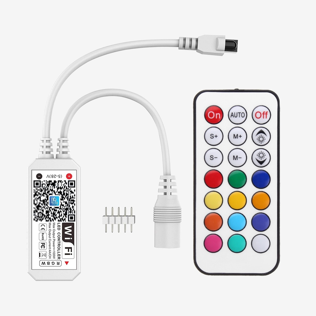 Controlador RGBW | 5-28V 5x4A WIFI – Con control Remoto RF 21Btn