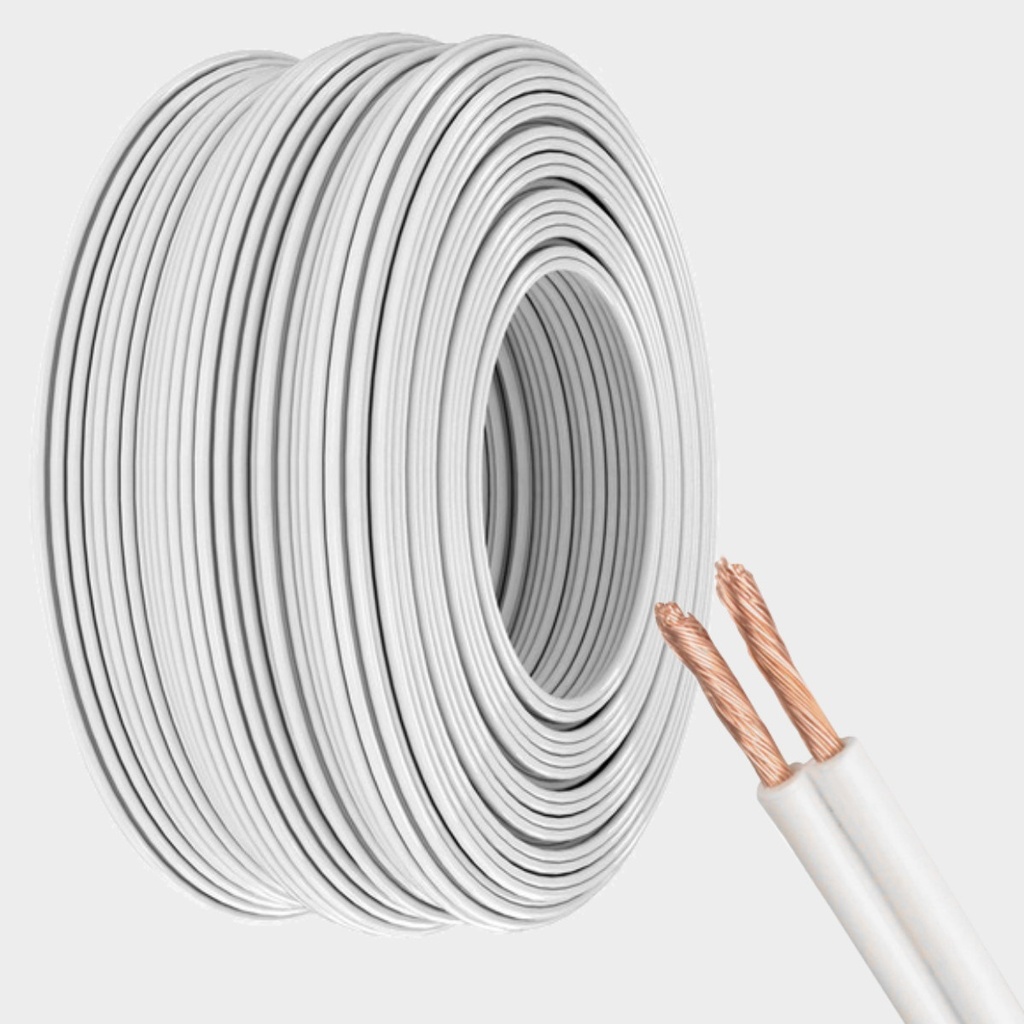 1.0m Cable SPT 2 x AWG14 (Blanco) | [Permite Venta Granel: Multiplos 5m]