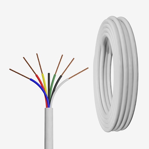 [CAB.002.602-R] Rollo 305m |  | Cable RGBWW 6 x AWG22 IP20 75% Cobre (Recubierto Blanco)