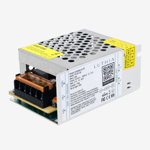 [FPO.001.040] Fuente poder 12v 36w 3A IP20