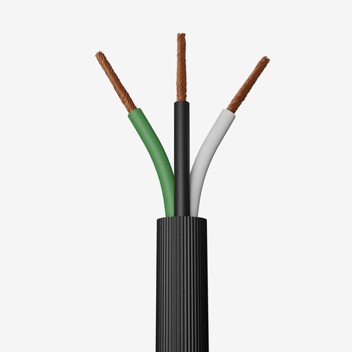 [CAB.002.334] 1.0m Cable RGB 3 x AWG14 IP65 100% Cobre (Recubierto Negro Uso Rudo) | [Permite Venta Granel: Multiplos 5m]